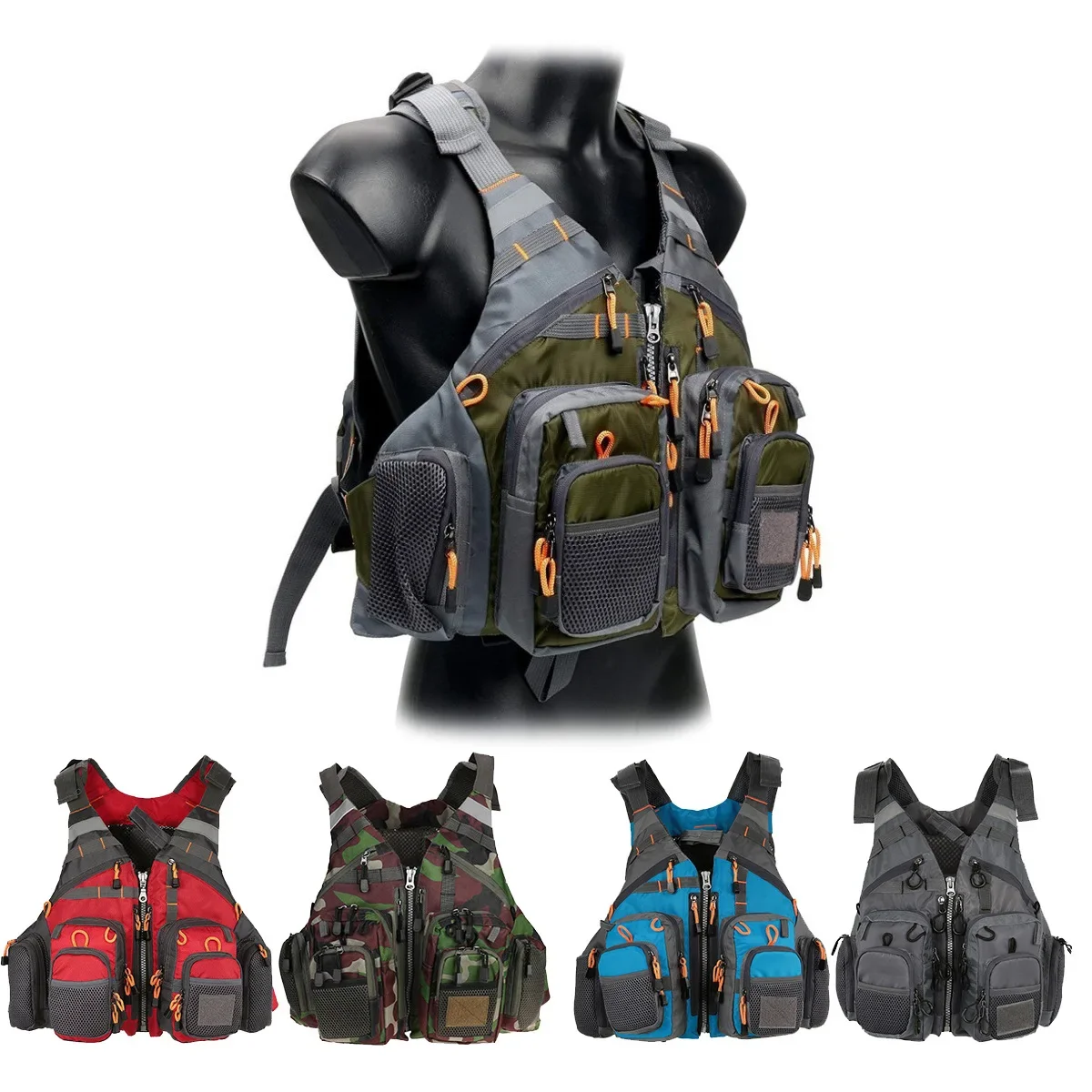 Outdoor Sport Waterproof Jacket - Rompi Pancing Dapat Disesuaikan Jaket Pelampung