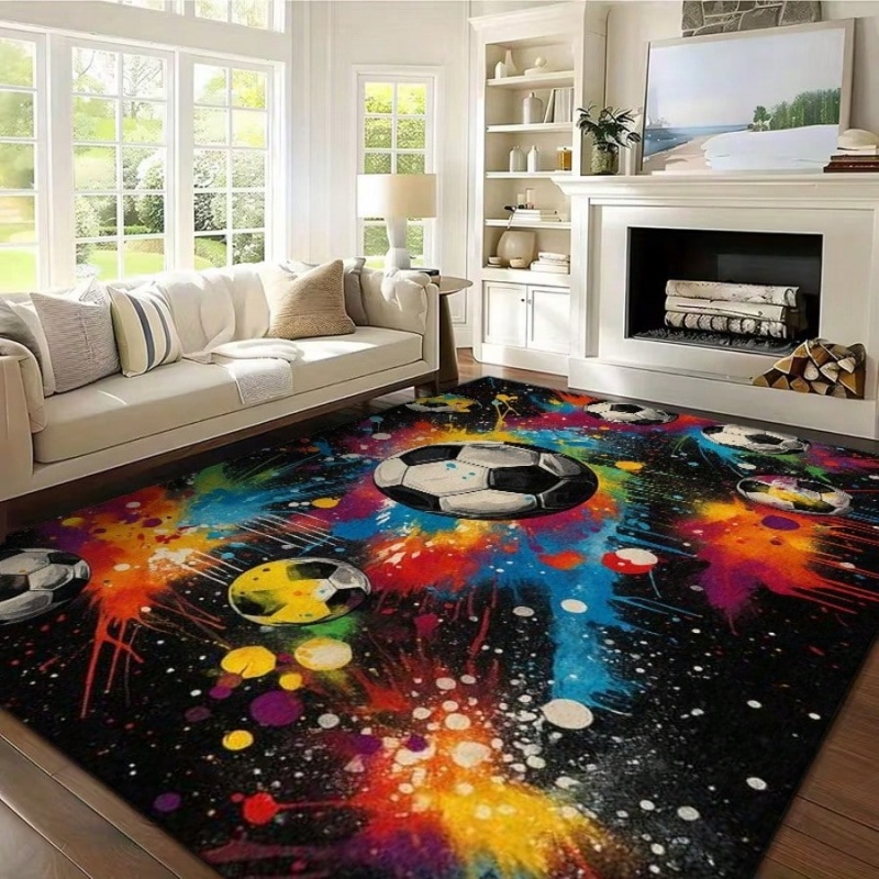 Outdoor Sport Background - Karpet Area Sepak Bola Motif Grafiti