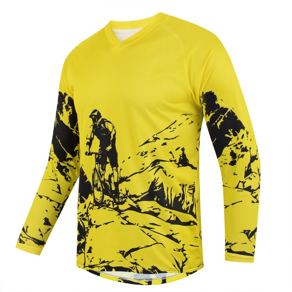 Outdoor Sportswear - Kaos Olahraga Lengan Panjang Pria Motif