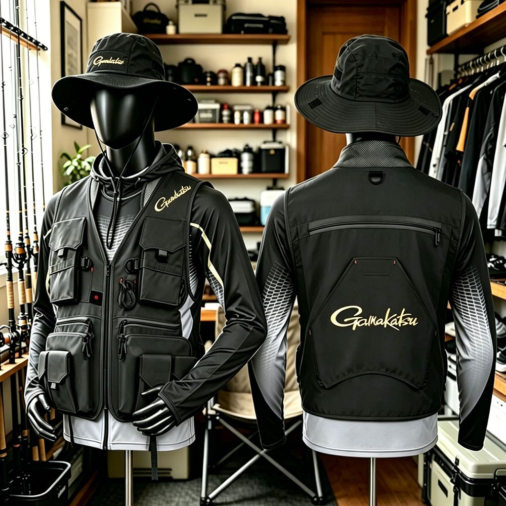 Outdoor Sport Jacket - Rompi Pancing Gamakatsu Men Multi-Pocket, Cepat