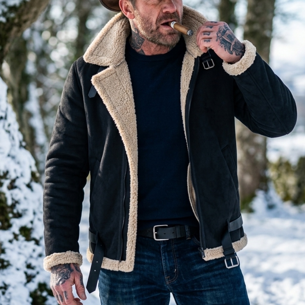 Outdoor Sport Jacket - Jaket Suede Pria Musim Dingin Berlapis