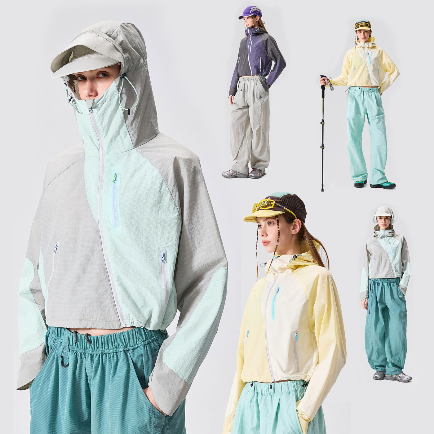 Outdoor Sport Waterproof Jacket - Jaket Berkerudung Tabir Surya Pendek Tahan